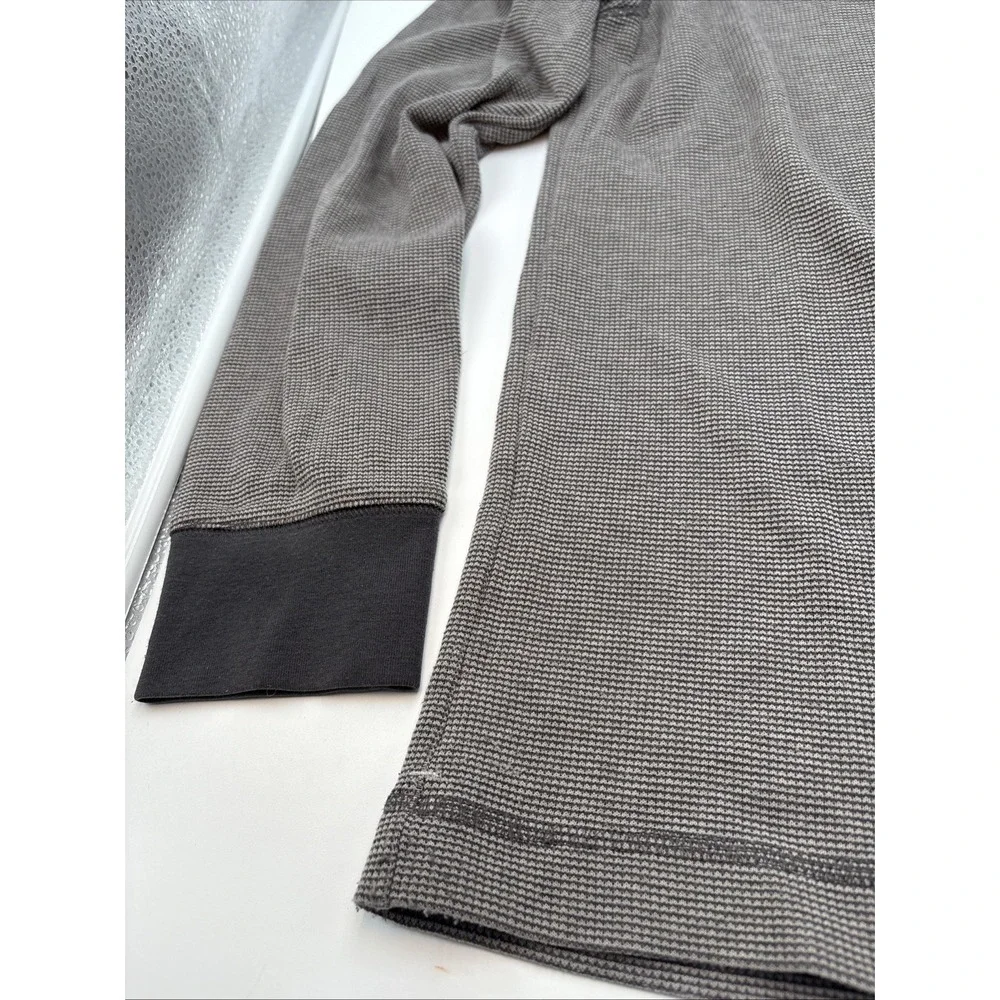 Banana Republic Thermal Style Long Sleeve‎ Shirt Mens Size Large Gray Cotton